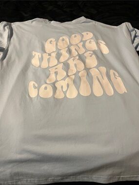 Kids Light Blue Graphic Tee - "Good Things Are Coming"
